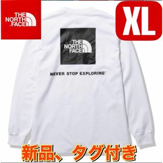 ザノースフェイス(THE NORTH FACE)のノースフェイス ロングスリーブバックスクエアロゴティー メンズ ホワイト XL(Tシャツ/カットソー(七分/長袖))