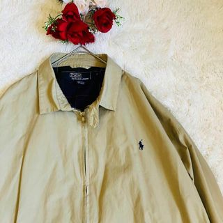 ポロラルフローレン(POLO RALPH LAUREN)のラルフローレン　ジャケット　ブルゾン　インナーチェック　ベージュ　90s XL(ブルゾン)