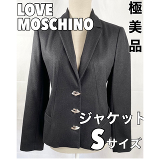 極美品 LOVEMOSCHINO テーラードジャケット リボン付 黒 Mサイズ
