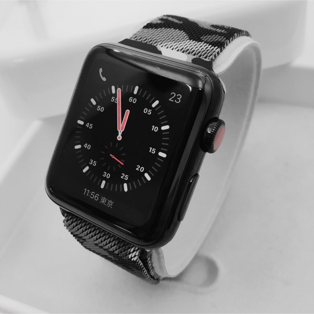 Apple Watch シリーズ3 ブラックステンレス アップルウォッチ 38