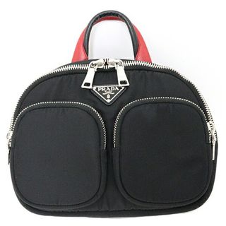 プラダ(PRADA)のプラダ PRADA バックパック リュックサック デイパック ナイロン 1BZ049 ブラック レッド シルバー金具【中古】Aランク(バッグパック/リュック)