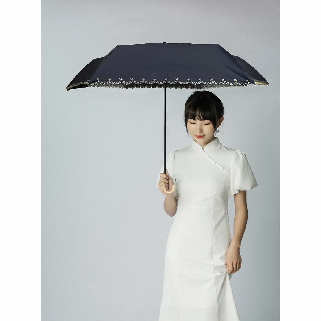 【色:ブラック】日傘 母の日のプレゼント人気 おりたたみ傘 レディース 一級遮光 5
