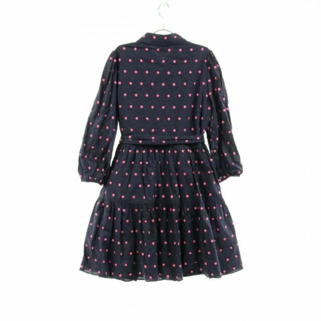 kate spade new york(ケイトスペードニューヨーク)のPark Dot Embroidered Shirtdress シャツワンピース ドット刺繍 ネイビー ピンクパープル レディースのワンピース(その他)の商品写真