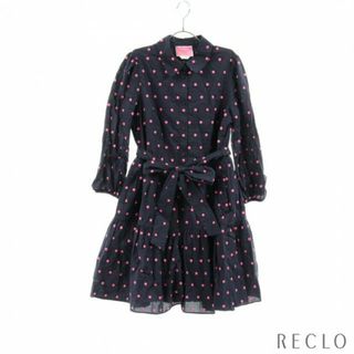 ケイトスペードニューヨーク(kate spade new york)のPark Dot Embroidered Shirtdress シャツワンピース ドット刺繍 ネイビー ピンクパープル(その他)