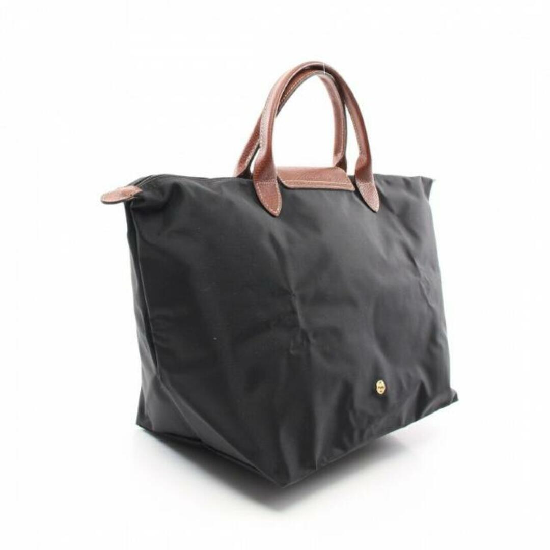 LONGCHAMP(ロンシャン)のル プリアージュ M ハンドバッグ ナイロン レザー ブラック ブラウン レディースのバッグ(ハンドバッグ)の商品写真