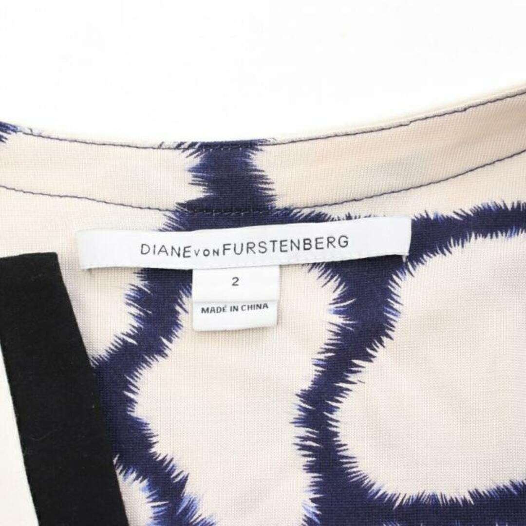 DIANE von FURSTENBERG(ダイアンフォンファステンバーグ)のACHELLE ワンピース シルク ホワイト ダークブルー レディースのワンピース(その他)の商品写真