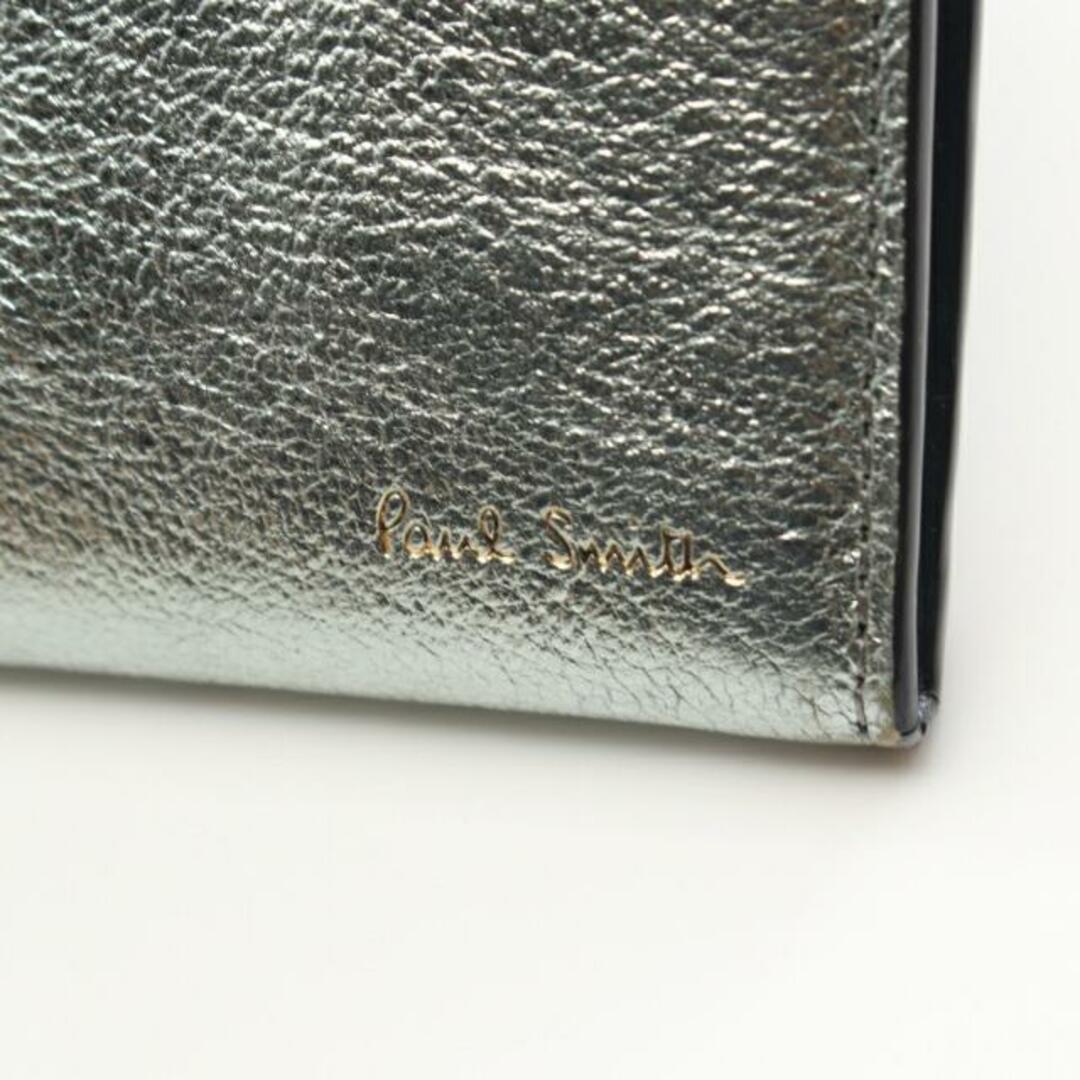Paul Smith(ポールスミス)の 二つ折り長財布 レザー ネイビー シルバー メンズのファッション小物(折り財布)の商品写真