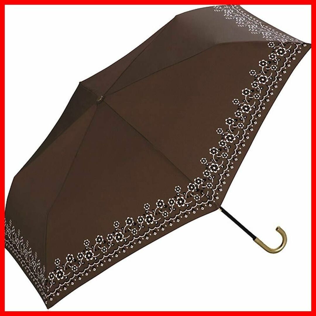 【色:ブラウン】Wpc. 雨傘 フラワーバンダナmini ブラウン 折りたたみ傘