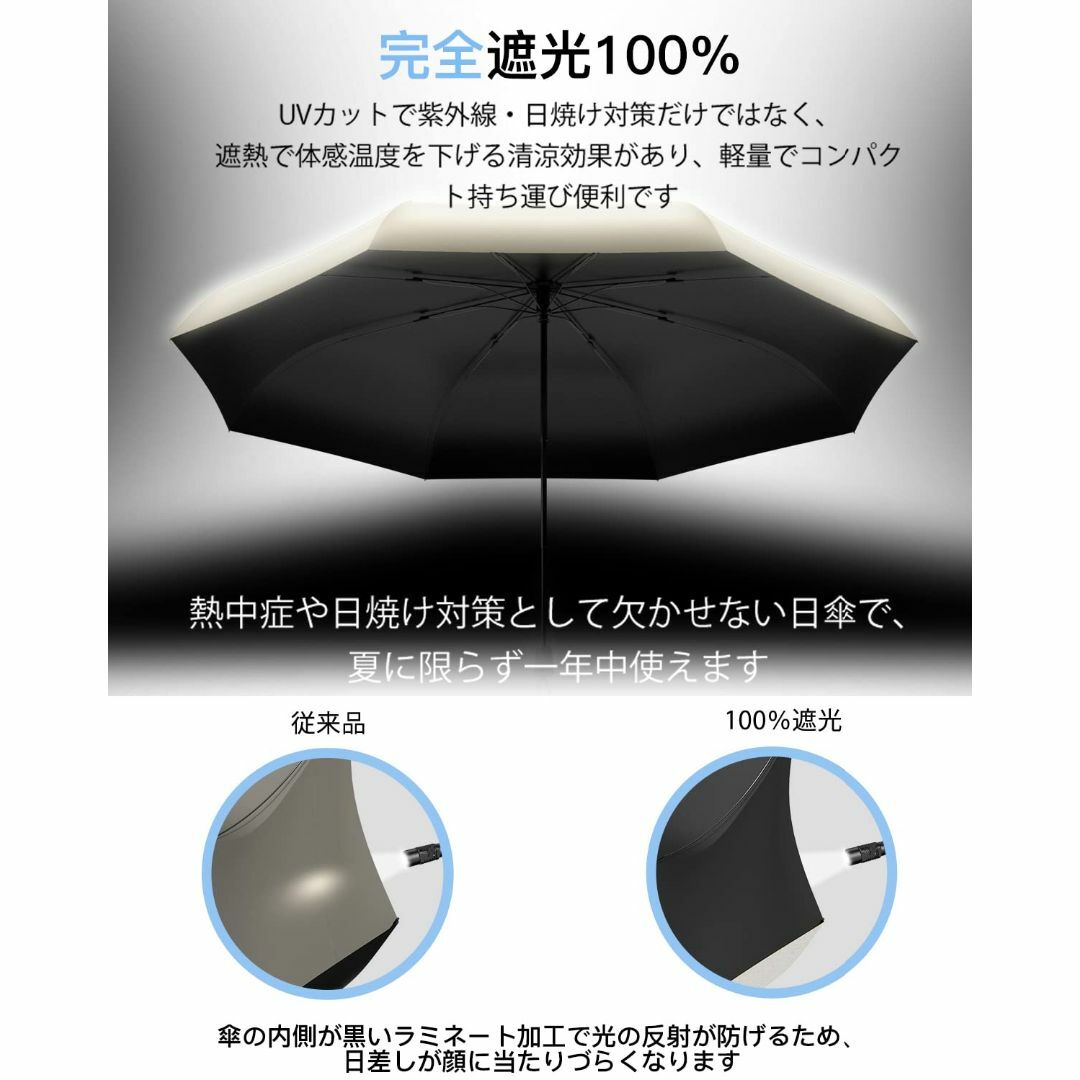 ★数量限定★日傘 折りたたみ傘 完全遮光 自動開閉 8本骨 UVカット UFP5