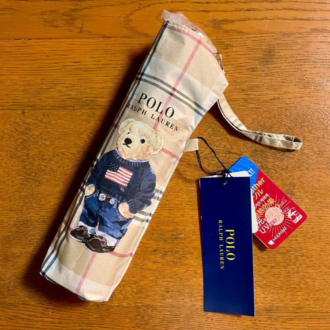 POLO RALPH LAUREN - POLO RALPH LAUREN　折りたたみ傘　日傘　遮光　ポロベア チェック