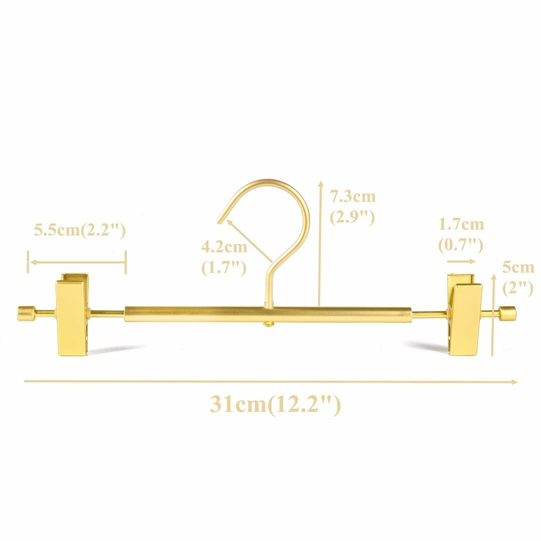 【色: ゴールド・10本】Amber Home 超軽いゴールドズボンハンガー 1 5