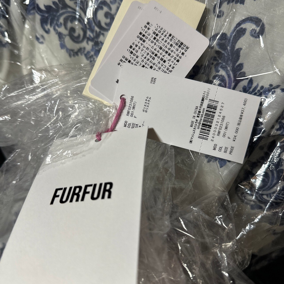 fur fur - 新品タグ付◉ フローラルスカーフワンピース ホワイト FUR