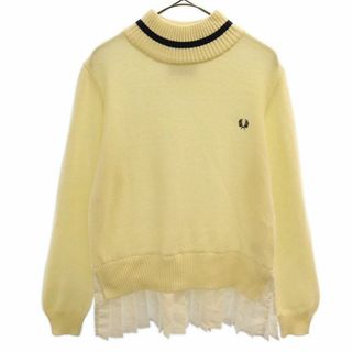 フレッドペリー(FRED PERRY)のフレッドペリー レイヤード ニット 10 ホワイト FRED PERRY 長袖 セーター 裾フリル プリーツ レディース 【中古】  【230406】(ニット/セーター)