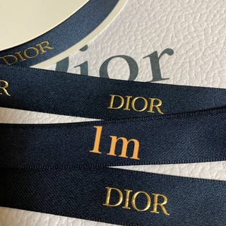 クリスチャンディオール(Christian Dior)のDior/2021✨クリスマス限定✨ネイビー&ゴールドロゴリボン【幅2㎝×1m】(ラッピング/包装)