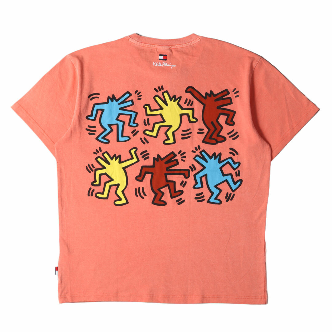 TOMMY HILFIGER(トミーヒルフィガー)のTOMMY HILFIGER トミーヒルフィガー Tシャツ サイズ:XL 23SS Keith Haring キースへリング ウォッシュ加工 グラフィック プリント クルーネック 半袖 Tシャツ サーモンピンク トップス カットソー【メンズ】【中古】【美品】 メンズのトップス(Tシャツ/カットソー(半袖/袖なし))の商品写真