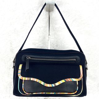 ポールスミス(Paul Smith)の【美品】ポールスミス マルチカラー ショルダーバッグ ハンドバッグ ブラック(ハンドバッグ)