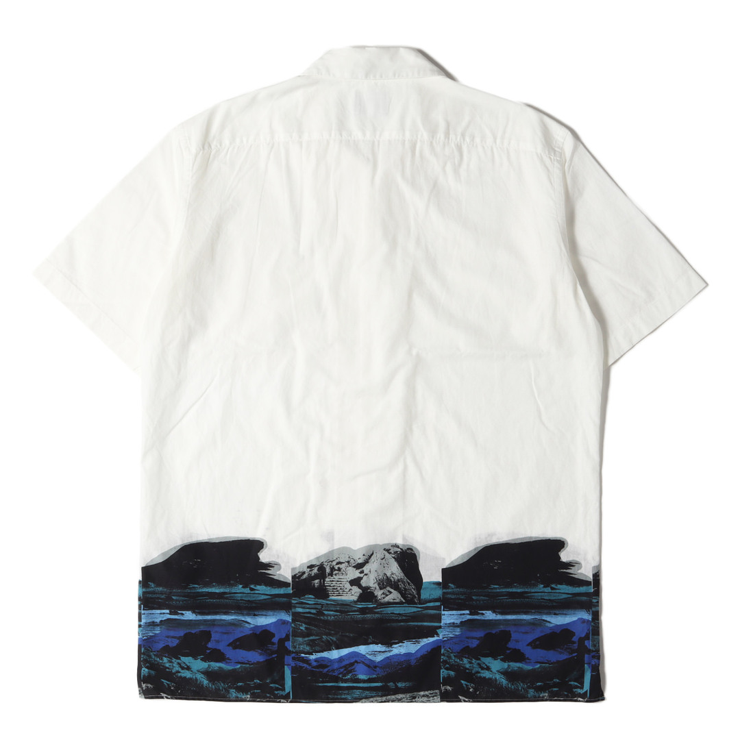 Paul Smith ポールスミス シャツ サイズ:M 風景画 グラフィック オープンカラー 半袖 シャツ HAROLDS LANDSCAPE PRINT SHORT SLEEVES SHIRT 19SS 開襟 インクジェットプリント PS ホワイト マルチカラー 日本製 トップス カジュアルシャツ  【メンズ】 1