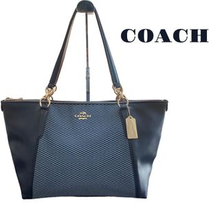 コーチ(COACH)の✨未使用級✨COACH コーチ トートバッグ ネイビー キャンバス レザー(トートバッグ)