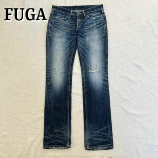 FUGA - FUGA フーガ スリム ストレート 色落ち加工 デニム クラッシュ