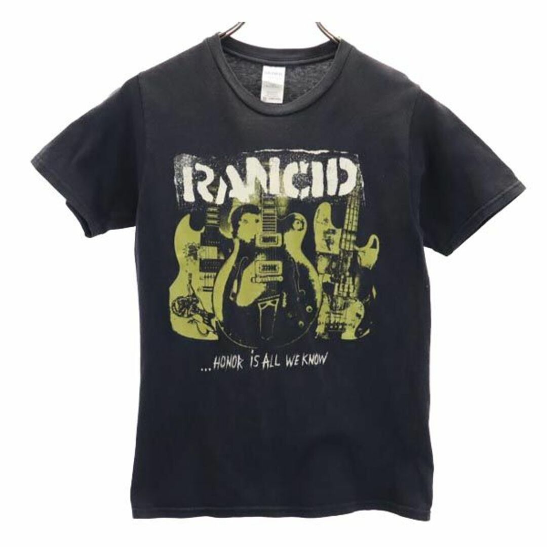 ギルダン ランシド プリント 半袖 Tシャツ XS ブラック GILDAN パンクロック バンT RANCID メンズ   【230816】 メール便可