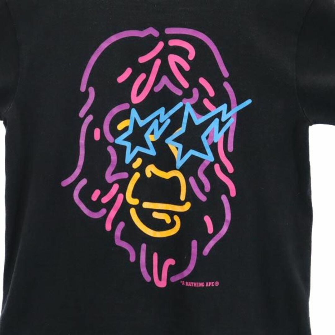 A BATHING APE アベイシングエイプ フロント マルチロゴプリント 半袖Tシャツ ブラック