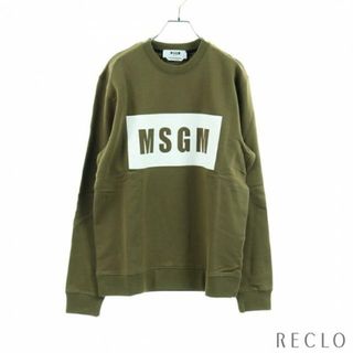 エムエスジイエム(MSGM)の トレーナー スウェットシャツ クルーネック ロゴプリント カーキグリーン(スウェット)