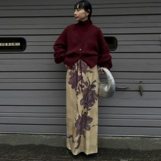 Ameri VINTAGE - 【完売ベージュM】Ameri DRY FLOWER VELOUR ... アメリヴィンテージ ABSTRACT FLOWER KNIT