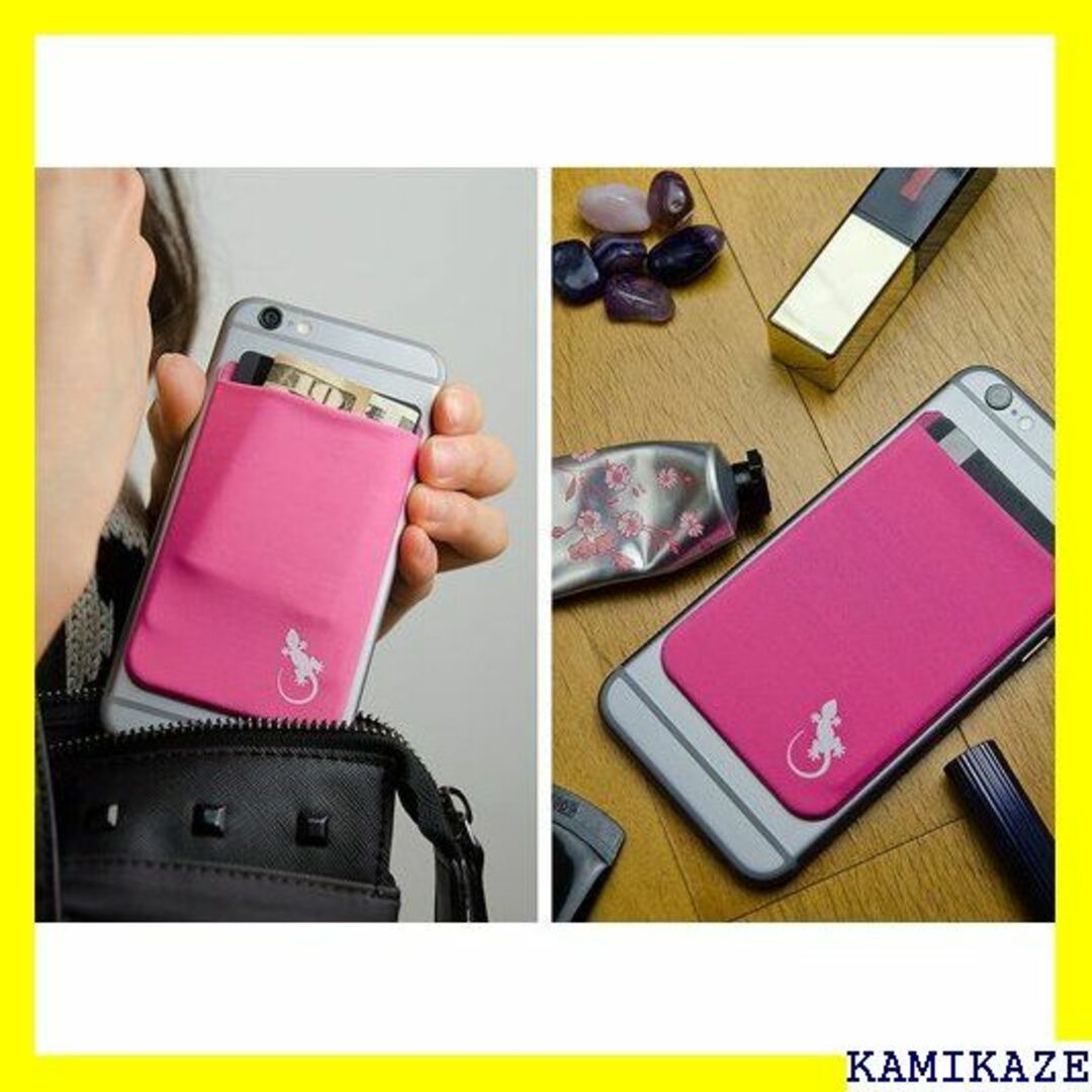 ☆送料無料 Gecko 携帯用ウォレット 黒/白 スマホに - Pink 10 スマホ/家電/カメラのスマホアクセサリー(iPhoneケース)の商品写真