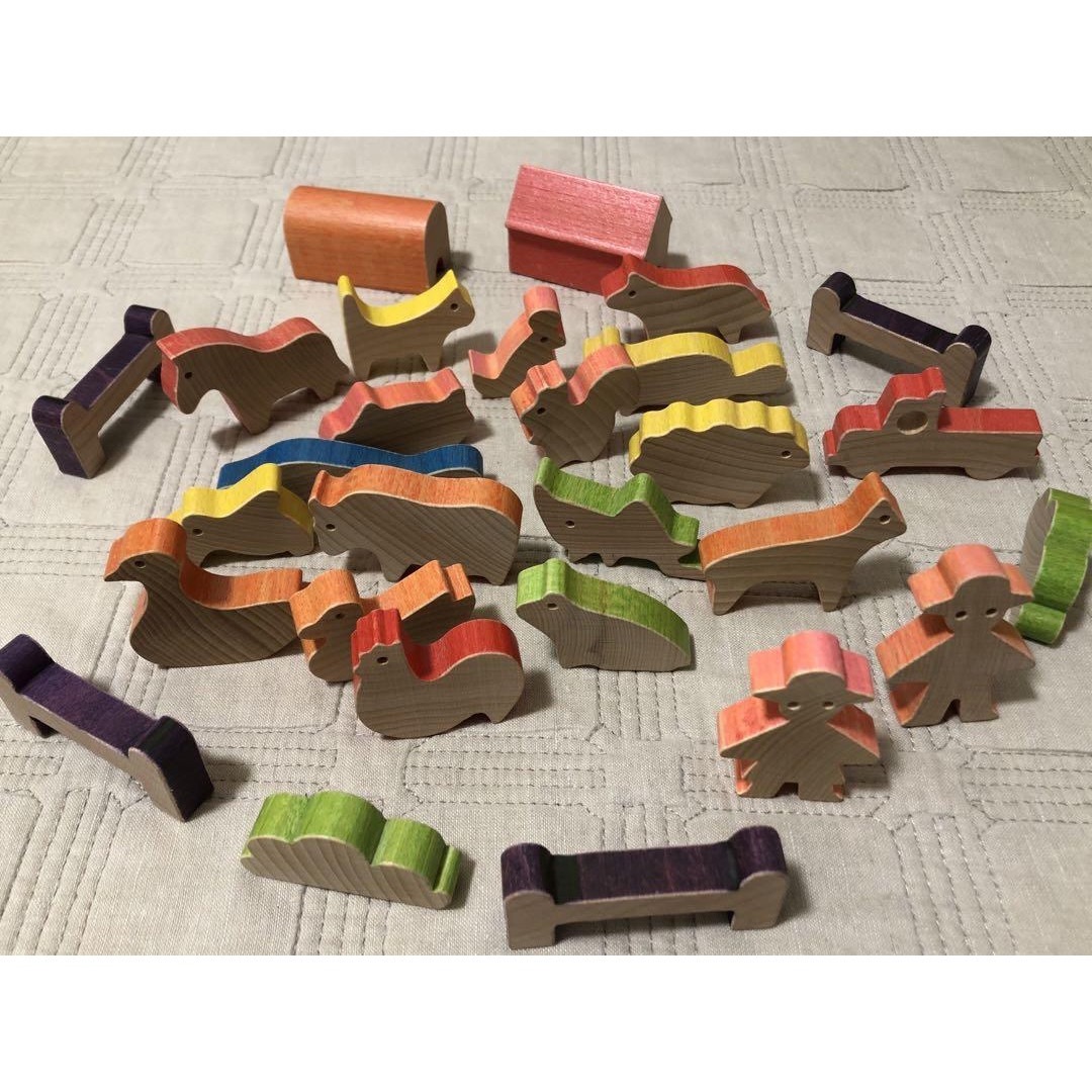 エドインター アドベンチャーブロックファーム　28ピース　木のおもちゃ キッズ/ベビー/マタニティのおもちゃ(知育玩具)の商品写真