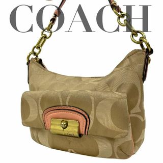 コーチ(COACH)のcoach コーチ　シグネチャー　ショルダーバッグ　サテン　ゴールド金具(ショルダーバッグ)