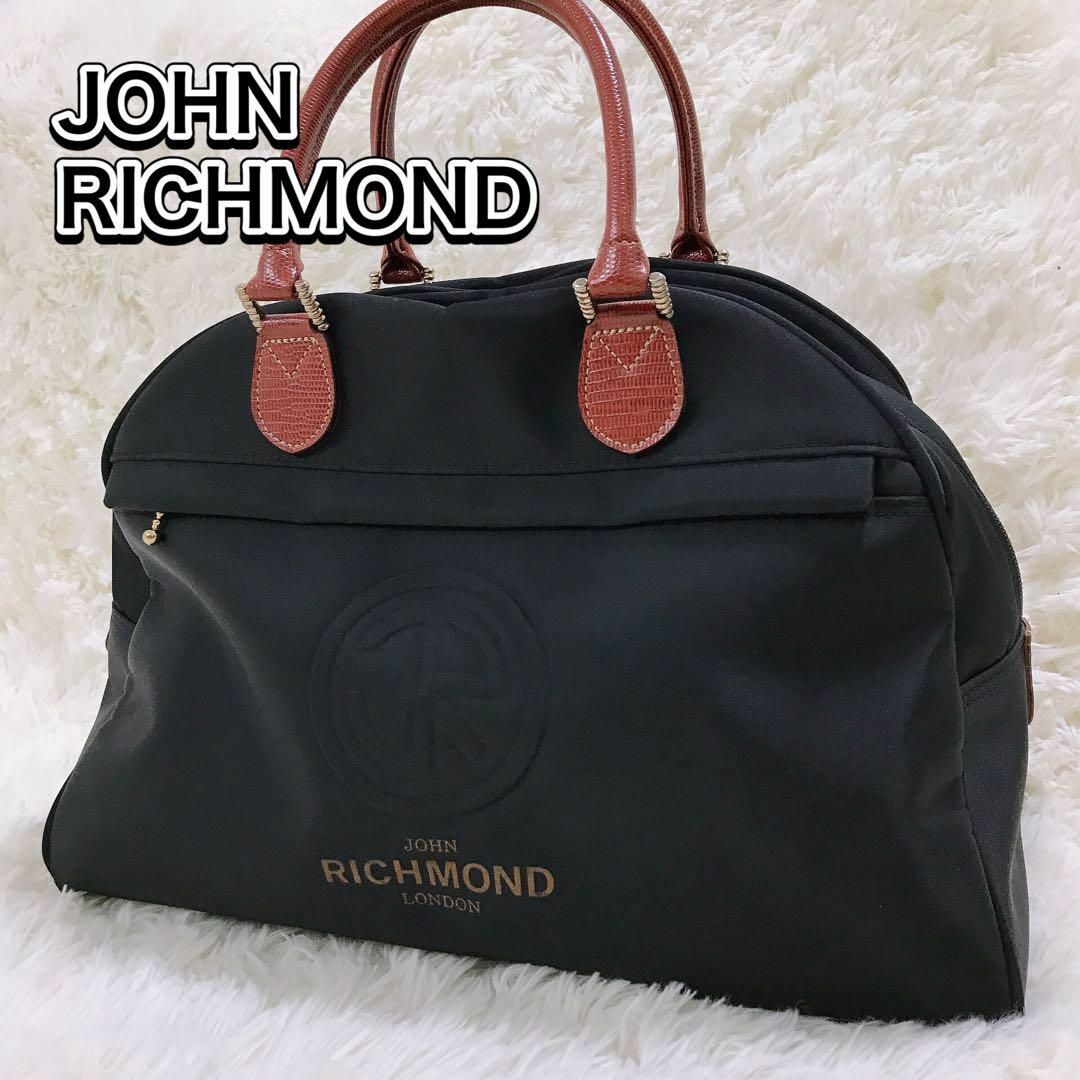 JOHN RICHMOND ジョンリッチモンド ボストンバッグ ナイロン 黒