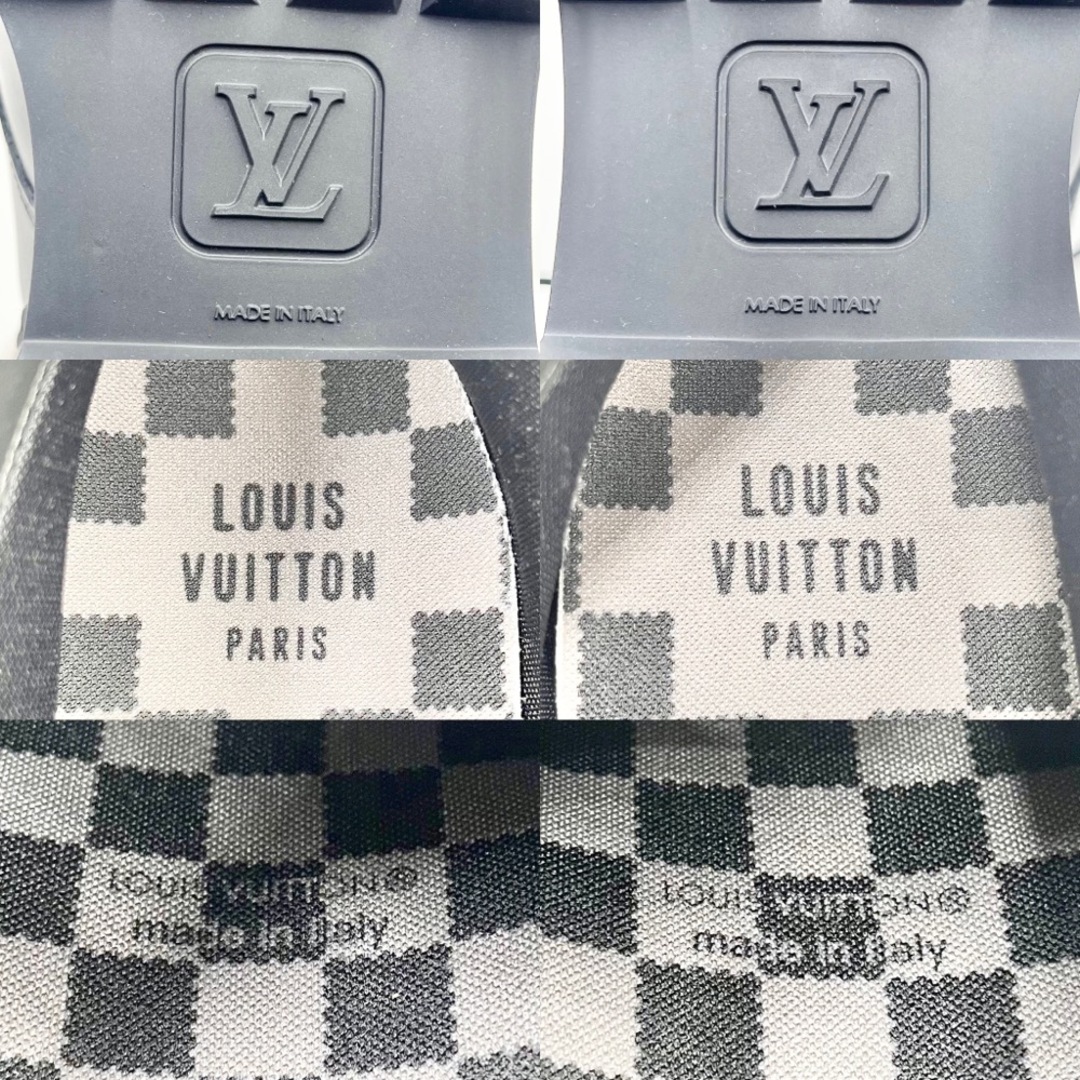 LOUIS VUITTON(ルイヴィトン)のLOUIS VUITTON ルイヴィトン ブーツ NIGOコラボ オーベルカンフライン アンクルブーツ ショートブーツ 厚底 ブラック 黒 靴 7 1/2サイズ カーフ    ノワール シルバー金具 メンズ 人気 美品【中古品】 メンズの靴/シューズ(ブーツ)の商品写真