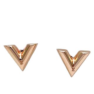 ルイヴィトン(LOUIS VUITTON)のLOUIS VUITTON ルイヴィトン ピアス スタッズ イヤリング・エセンシャルV スタッドピアス 小さめ シンプル アクセサリー    M80139 ピンクゴールド レディース 約2.5g 美品【中古品】(ピアス)