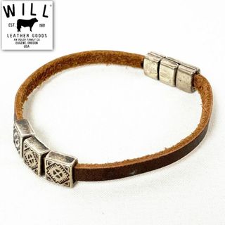 ウィルレザーグッズ(WILL LEATHER GOODS)の新品 WILL LEATHER GOODS レザー 刻印スクエアブレスレット(ブレスレット)