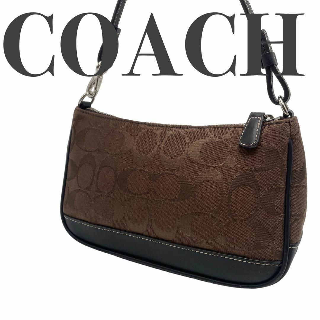 新品⭐︎COACH コーチシグネチャー ブラウン×ブラック ミニ財布