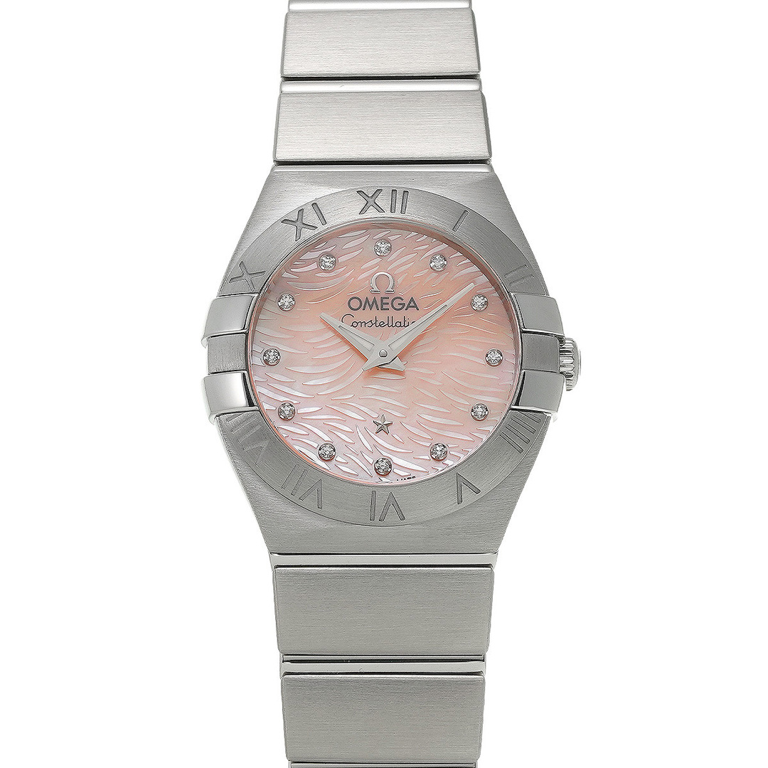 未使用 オメガ OMEGA 123.10.24.60.57.002 ピンクシェル /ダイヤモンド レディース 腕時計