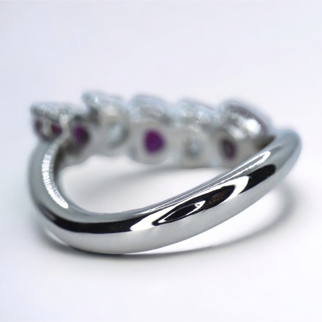 pt900 ハートカットルビーダイヤモンドリング 1.12ct 8.5号 レディースのアクセサリー(リング(指輪))の商品写真