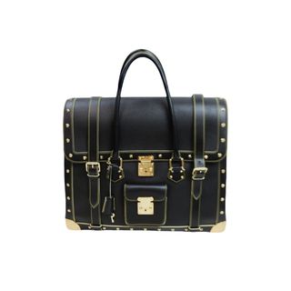 ルイヴィトン(LOUIS VUITTON)の極美品 LouisVuitton ルイヴィトン エクストラヴァガン スハリ ボストンバッグ レザー ブラック イエロー ゴールド 中古 53298(ボストンバッグ)