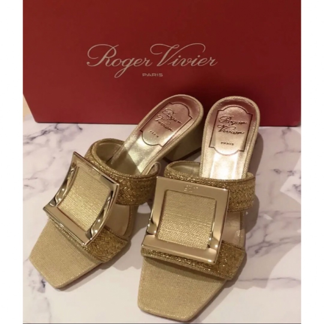 ROGER VIVIER(ロジェヴィヴィエ)の新品 ロジェヴィヴィエ サンダル ミュール ヒール 35.5 22.5 靴 レディースの靴/シューズ(ミュール)の商品写真