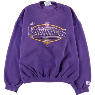 古着 90年代 LOGO ATHLETIC NFL MINNESOTA VIKINGS ミネソタバイキングス スウェットシャツ トレーナー USA製 メンズXL ヴィンテージ /eaa363662(スウェット)