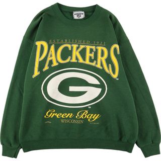 リー(Lee)の古着 90年代 リー Lee NFL GREEN BAY PACKERS グリーンベイパッカーズ スウェットシャツ トレーナー USA製 メンズL ヴィンテージ /eaa363669(スウェット)