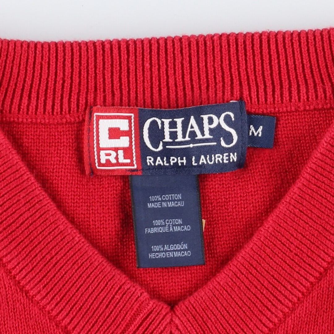 Ralph Lauren(ラルフローレン)の古着 90年代 ラルフローレン Ralph Lauren CHAPS チャップス Vネック コットンニットセーター メンズL ヴィンテージ /eaa344681 メンズのトップス(ニット/セーター)の商品写真