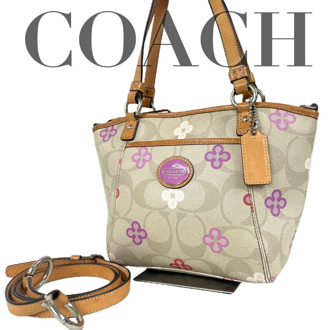 coach コーチ　PVC トートバッグ　ショルダーバッグ　2way クローバー