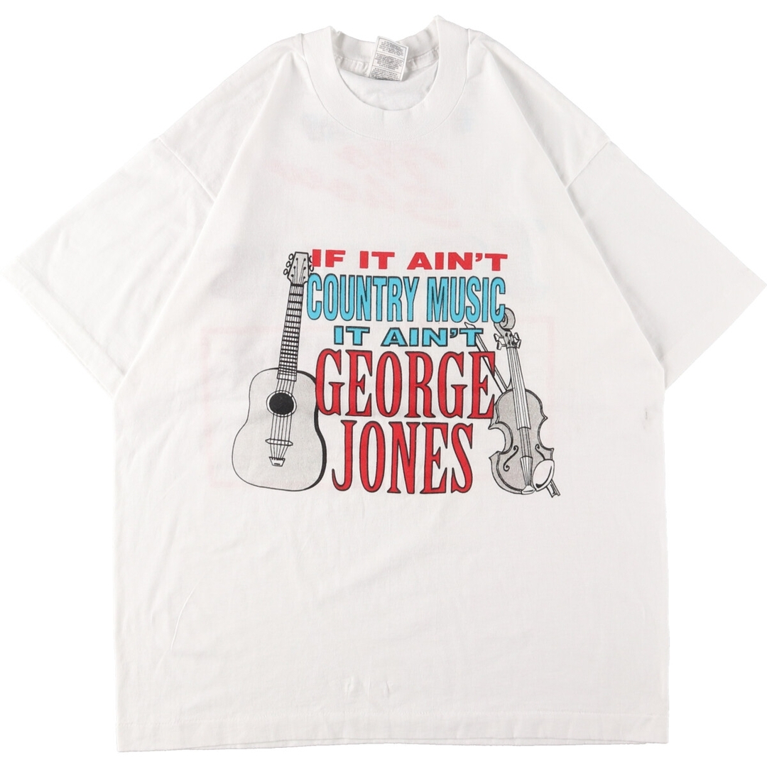 90年代 フルーツオブザルーム FRUIT OF THE LOOM GEORGE JONES ジョージジョーンズ 両面プリント バンドTシャツ バンT USA製 メンズL ヴィンテージ /eaa362911