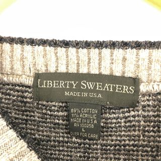 古着 LIBERTY SWEATE チェック柄 コットンニットセーター USA製 メンズ ...