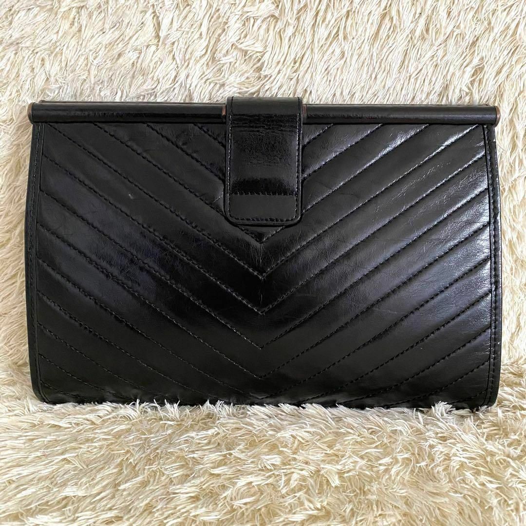 ヴィンテージ YSL イヴ・サンローラン レザー クラッチバッグ