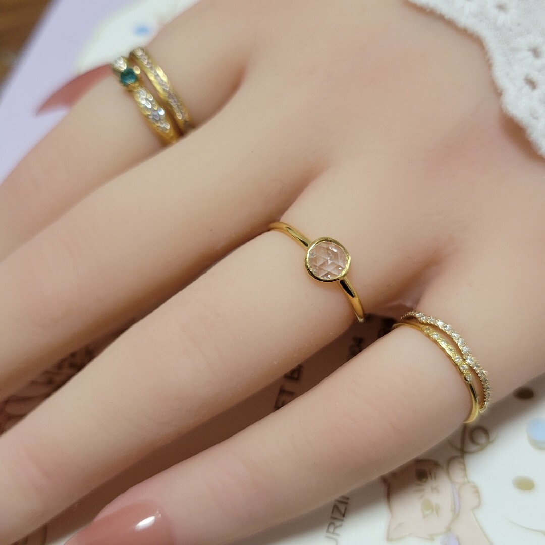 💗ローズカットダイヤモンド リング レディースのアクセサリー(リング(指輪))の商品写真