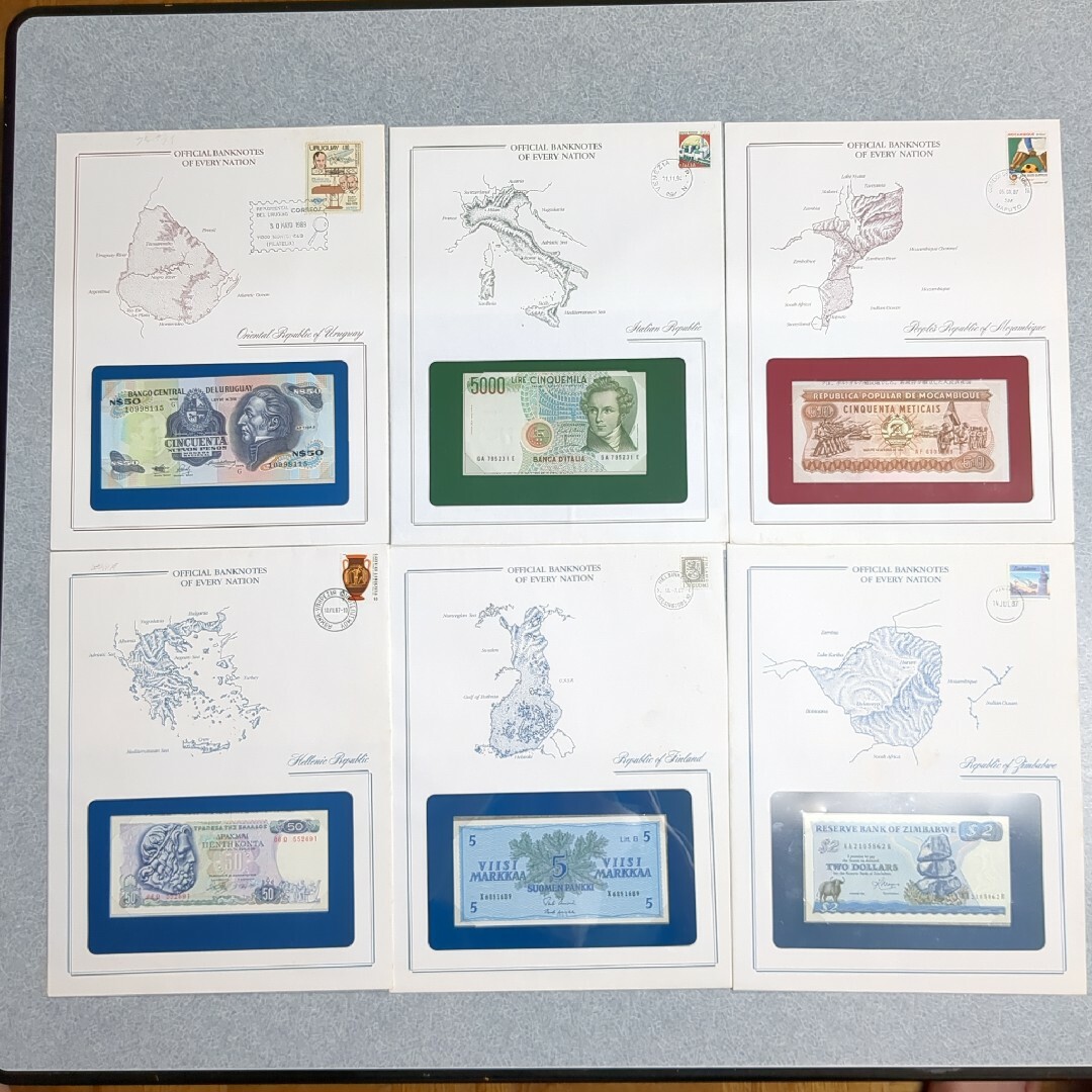 世界の紙幣 6ヶ国 ギリシア イタリアなど フランクリンミント