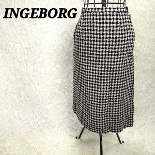 インゲボルグ(INGEBORG)のインゲボルグ【11】タイトスカート ロング 千鳥格子柄 総柄 ポケット付き(ロングスカート)