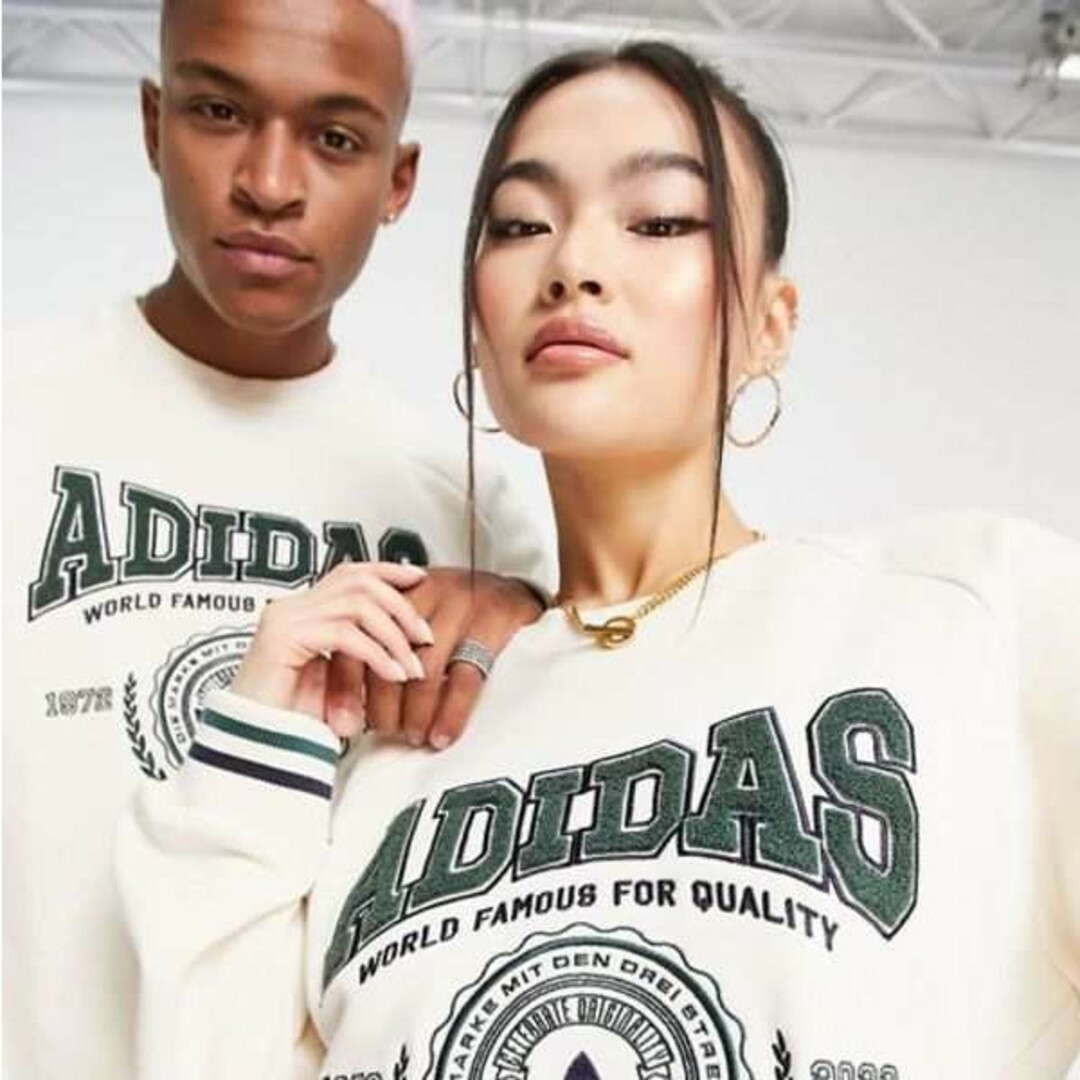 adidas(アディダス)の【美品！ユニセックス】adidas★パーカー★フーディー★スウェット★白★2XL レディースのトップス(パーカー)の商品写真